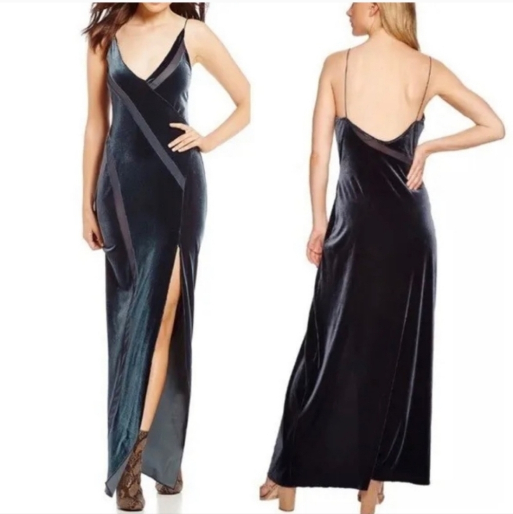 Intimately Free People Velvet Mesh Split Maxi Dress